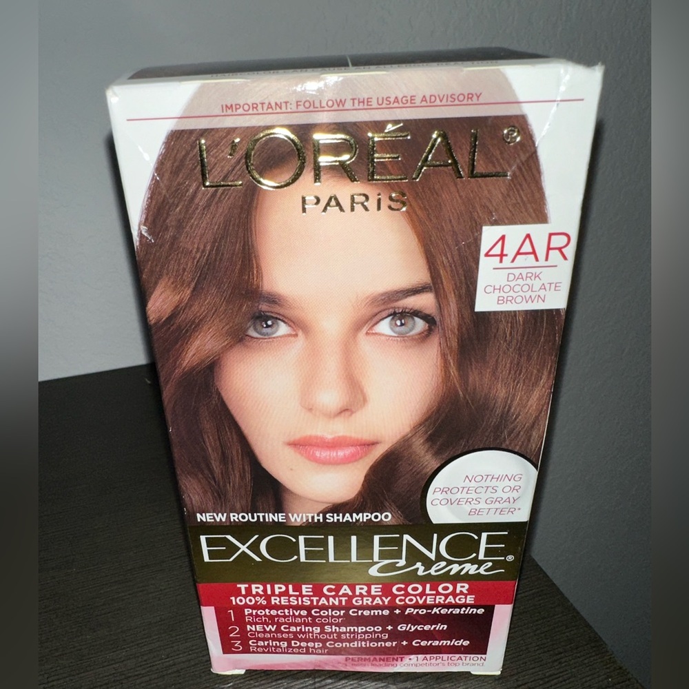 Loreal Paris Excellence Creme Permanent Hair Color #4AR DARK CHOCOLATE BROWN